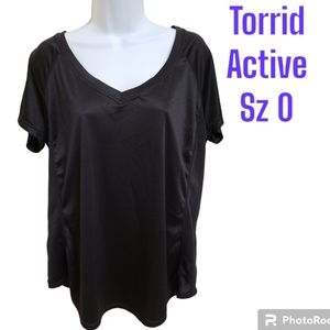 Torrid Active Black Mesh Tee Sz 0 EUC